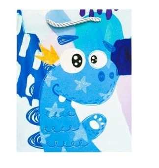 SACOLA PRESENTE LUXO BICHINHOS GLITER 23X18X10CM
